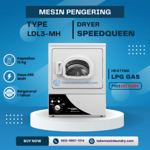 Mesin Pengering SpeedQueen 15kg Panel Bawah Hitam