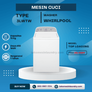 Mesin Cuci Whirpool 15kg Toploading 3LWTW