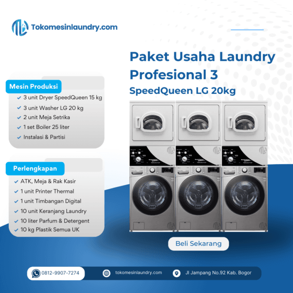 Paket Profesional 3 SpeedQueen LG 20kg