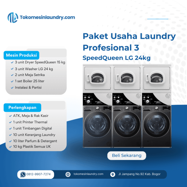 Paket Profesional 3 SpeedQueen LG 24kg