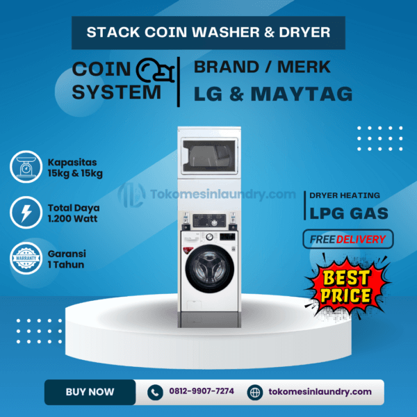 Stack LG 15kg Maytag Coin Operated