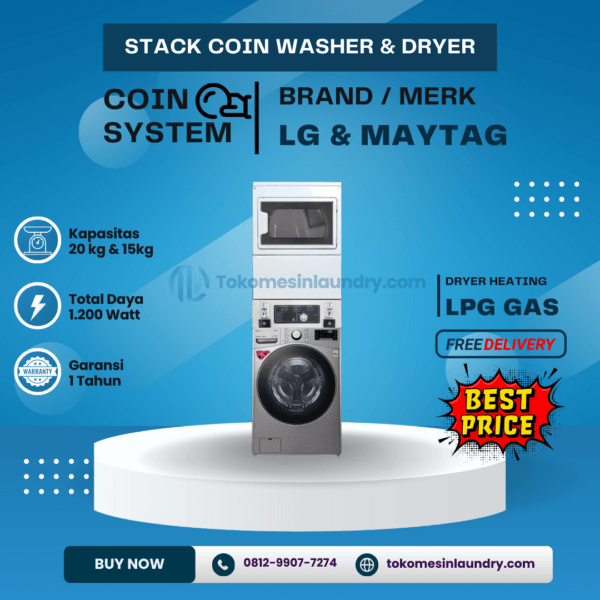 Stack LG 20kg Maytag Coin Operated