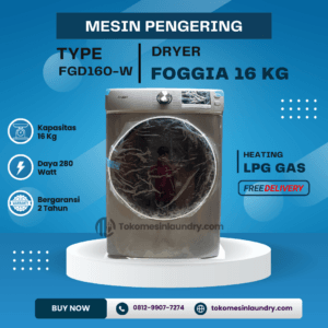 Mesin Pengering Foggia Kap. 16kg Abu