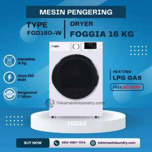 Mesin Pengering Foggia Kap. 16kg Putih