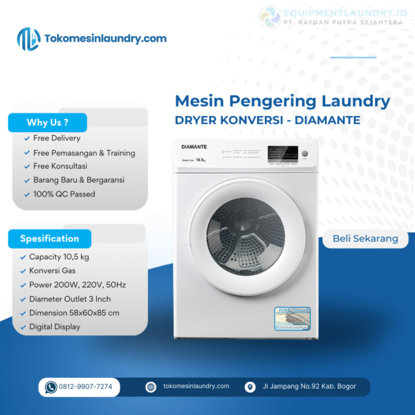 Dryer Konversi Gas Diamante Colloseus 10.5kg