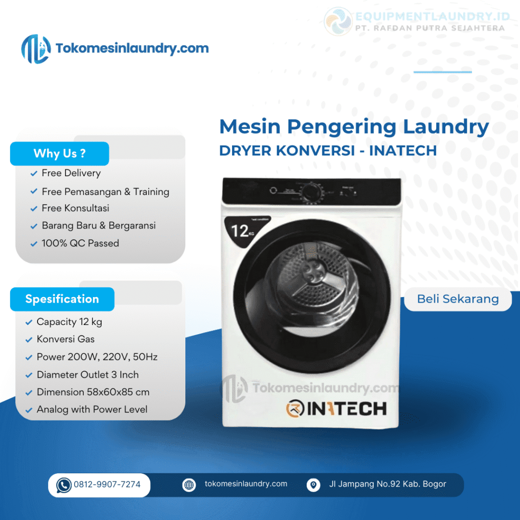 Dryer Inatech Kapasitas 12 Kg Konversi Gas