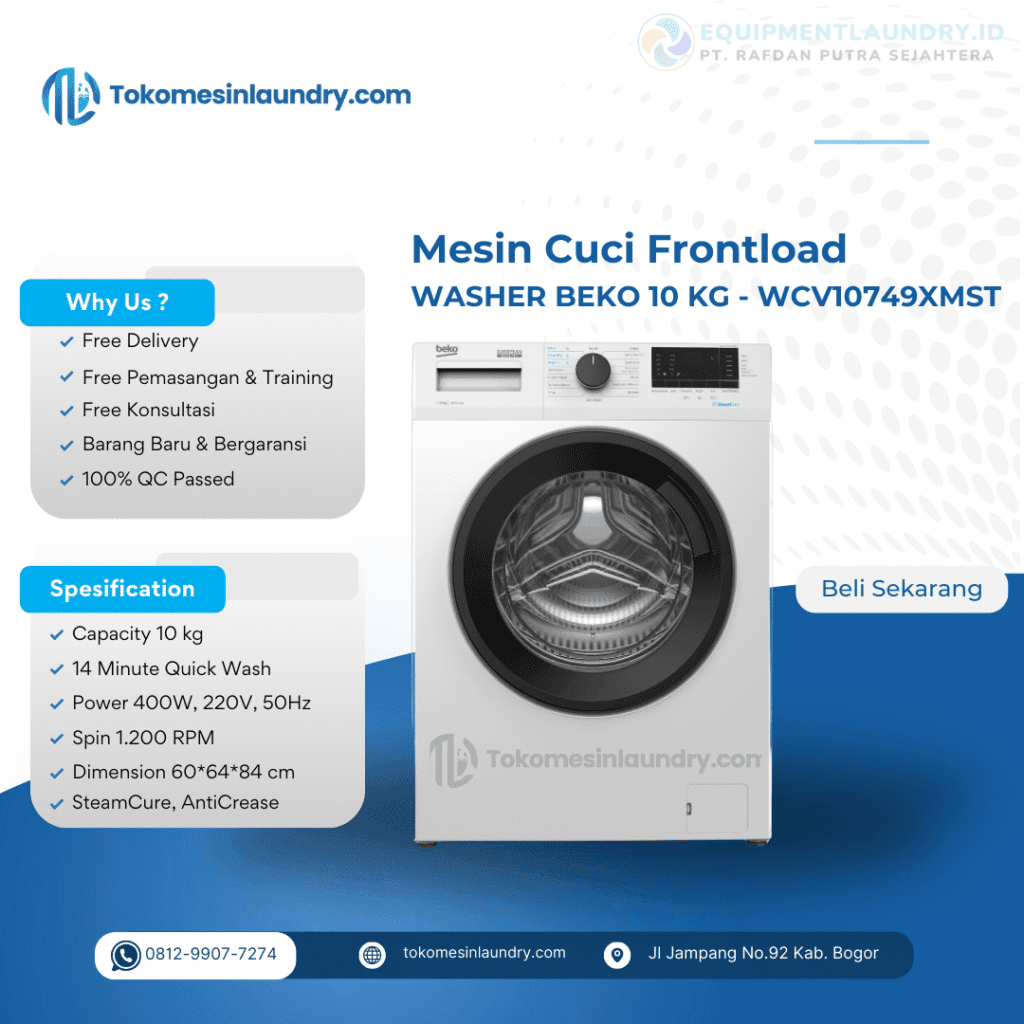 Mesin Cuci Beko 10kg WCV10749XMST