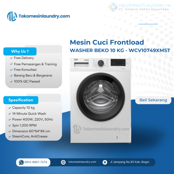 Mesin Cuci Beko 10kg WCV10749XMST
