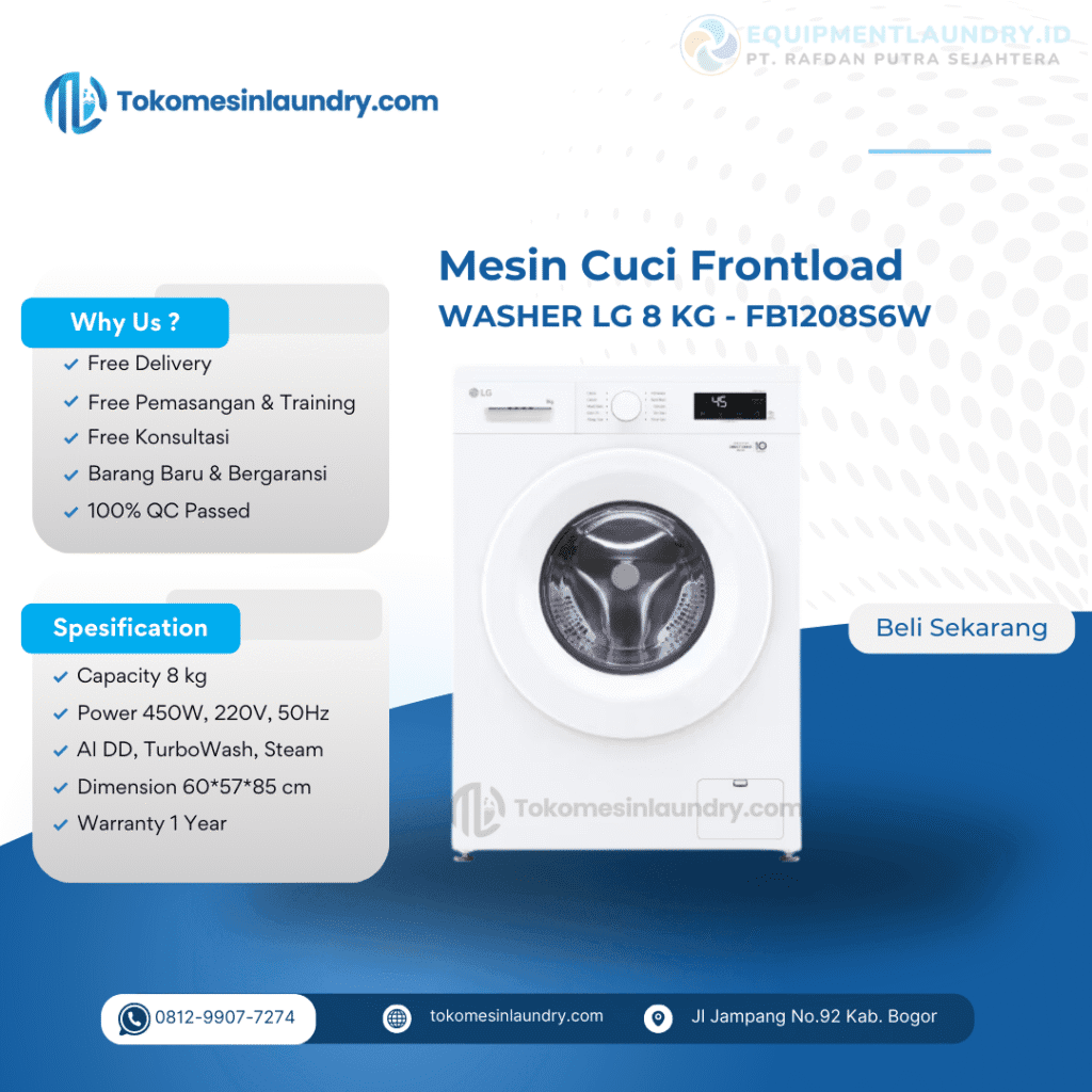 Mesin Cuci LG 8kg FB1208S6W