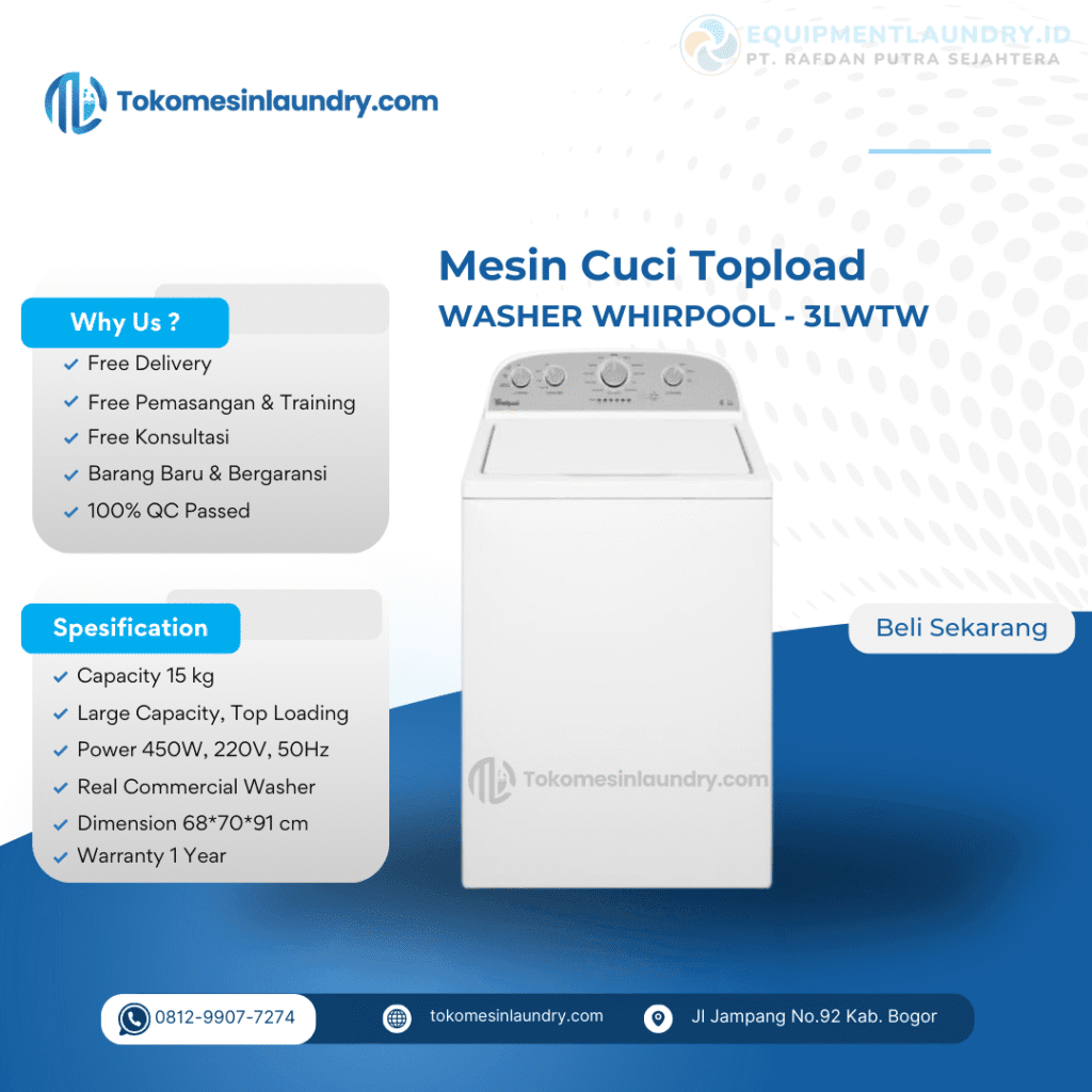 Mesin Cuci Whirpool 15kg 3LWTW