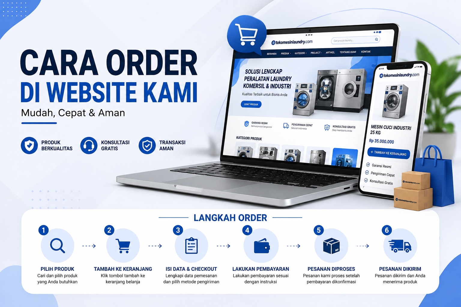 Cara order di website Tokomesinlaundry.com