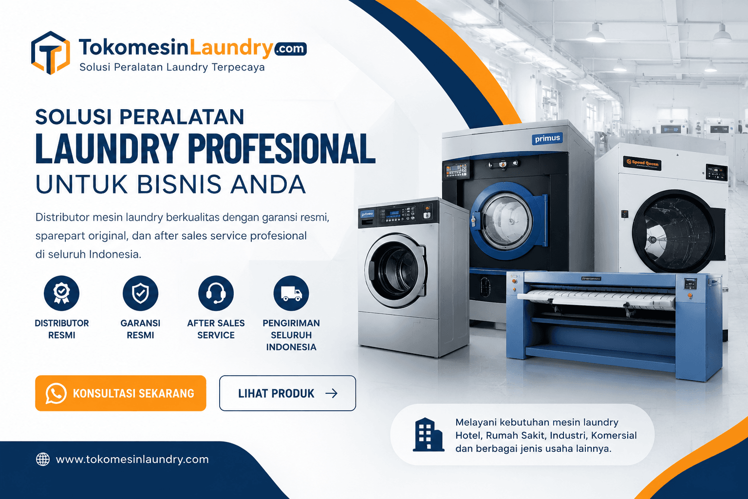 Mesin laundry profesional untuk hotel, rumah sakit dan bisnis laundry