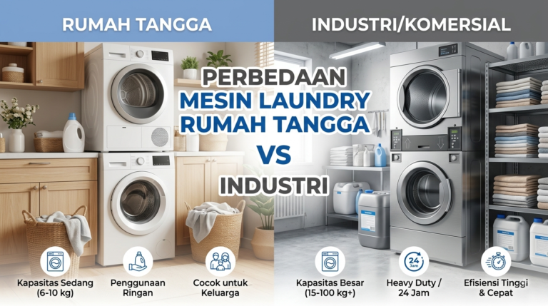 Perbedaan Mesin Laundry Rumah Tangga dan Mesin Laundry Industri