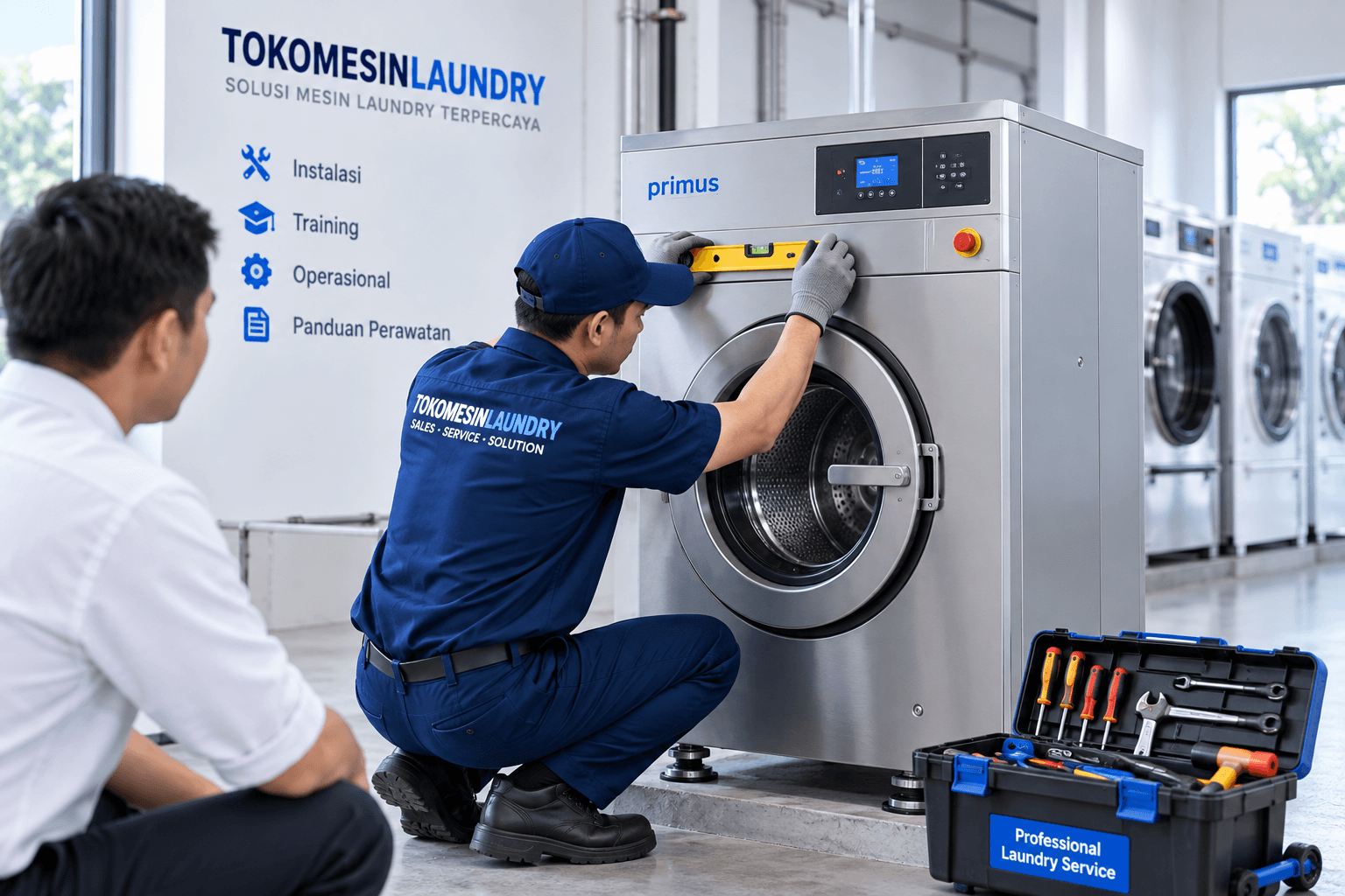 Instalasi dan training mesin laundry