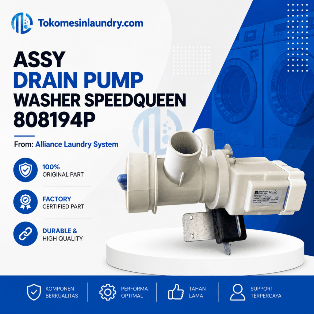 Drain Pump Washer SpeedQueen Huebsch Ipso Unimac Part Number 808194P